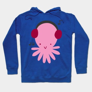 Pink Headphones Octopus Hoodie